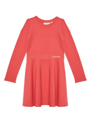 Calvin Klein Jeans Sukienka codzienna Logo Tape IG0IG02666 D Różowy Regular Fit