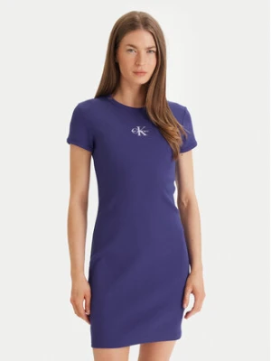 Calvin Klein Jeans Sukienka codzienna Monologo Baby LV047F241G Fioletowy Slim Fit