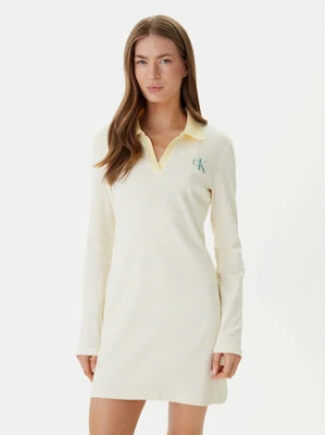 Calvin Klein Jeans Sukienka codzienna Monologo LV047F839G Żółty Regular Fit