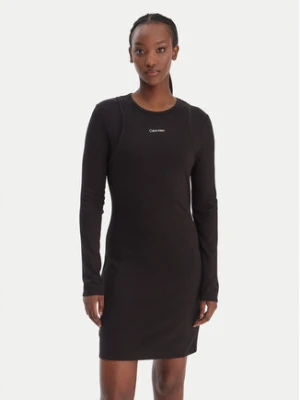 Calvin Klein Jeans Sukienka dzianinowa LV047E219G Czarny Slim Fit