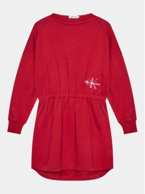 Calvin Klein Jeans Sukienka dzianinowa Monogram IG0IG02316 Czerwony Relaxed Fit