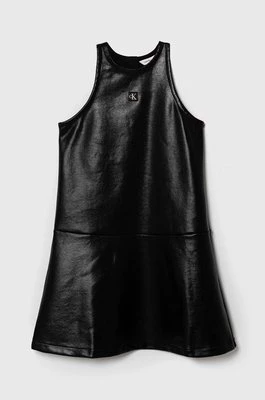 Calvin Klein Jeans sukienka dziecięca kolor czarny mini rozkloszowana