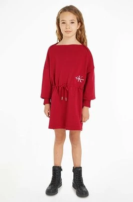 Calvin Klein Jeans sukienka dziecięca kolor czerwony mini rozkloszowana
