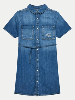 Calvin Klein Jeans Sukienka jeansowa IG0IG02578 Niebieski Regular Fit