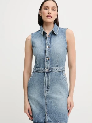 Calvin Klein Jeans sukienka jeansowa kolor niebieski mini dopasowana LV047B074G