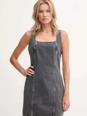 Calvin Klein Jeans sukienka jeansowa kolor szary mini dopasowana LV047C715G