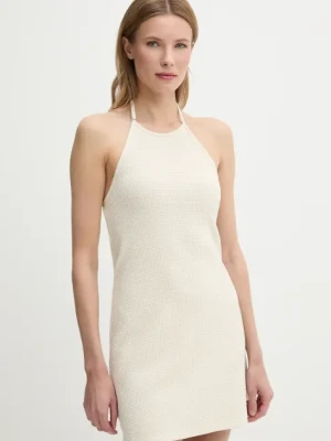 Calvin Klein Jeans sukienka kolor beżowy mini dopasowana J20J225286