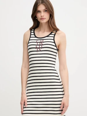 Calvin Klein Jeans sukienka kolor beżowy mini dopasowana LV044C242G