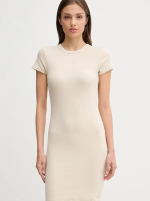 Calvin Klein Jeans sukienka kolor beżowy mini dopasowana LV047B266G