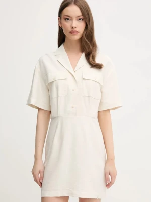Calvin Klein Jeans sukienka kolor beżowy mini prosta J20J225297