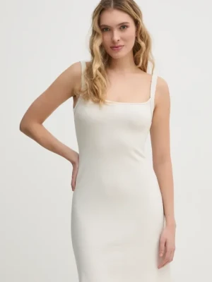 Calvin Klein Jeans sukienka kolor beżowy mini rozkloszowana J20J225272