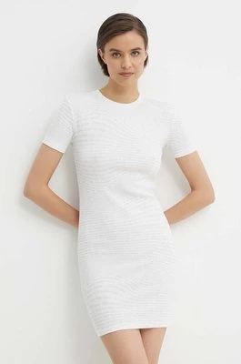 Calvin Klein Jeans sukienka kolor biały mini dopasowana