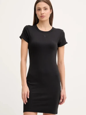 Calvin Klein Jeans sukienka kolor czarny mini dopasowana LV047B266G