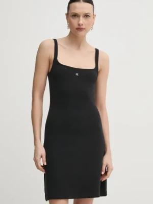 Calvin Klein Jeans sukienka kolor czarny mini rozkloszowana J20J225272