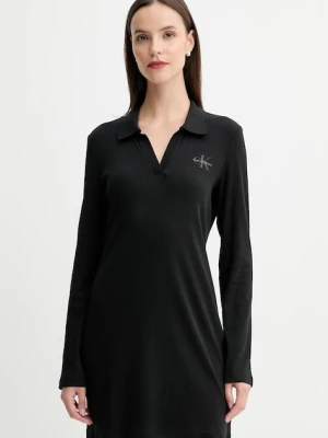 Calvin Klein Jeans sukienka kolor czarny mini rozkloszowana LV047D214G