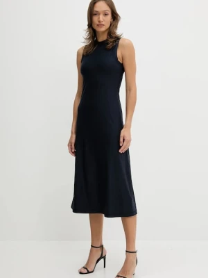 Calvin Klein Jeans sukienka kolor granatowy midi rozkloszowana LV044C236G