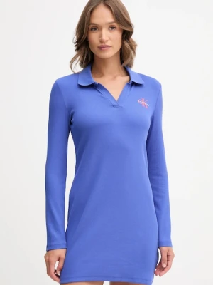 Calvin Klein Jeans sukienka kolor niebieski mini rozkloszowana LV047D214G