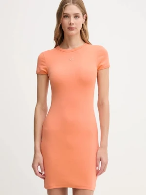 Calvin Klein Jeans sukienka kolor pomarańczowy mini dopasowana LV047B266G