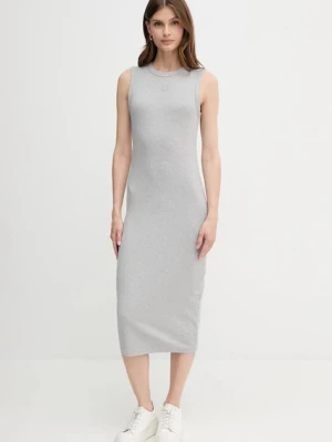 Calvin Klein Jeans sukienka kolor szary midi dopasowana LV047C240G