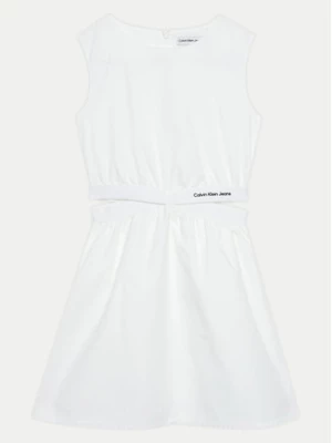 Calvin Klein Jeans Sukienka letnia Minimalistic IG0IG02470 Biały Regular Fit