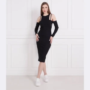 Calvin Klein Jeans Sukienka RIB DOUBLE LAYER