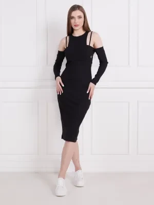 Calvin Klein Jeans Sukienka RIB DOUBLE LAYER