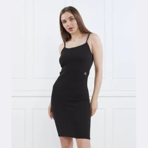 Calvin Klein Jeans Sukienka SLUB RIB STRAPPY
