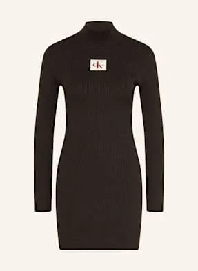 Calvin Klein Jeans Sukienka Z Dżerseju schwarz