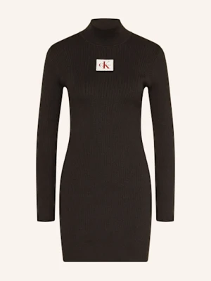 Calvin Klein Jeans Sukienka Z Dżerseju schwarz