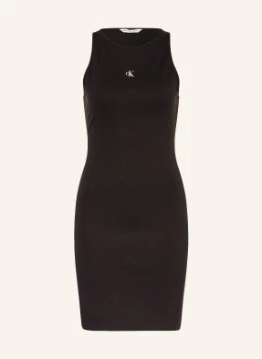 Calvin Klein Jeans Sukienka Z Dżerseju Z Wycięciem schwarz