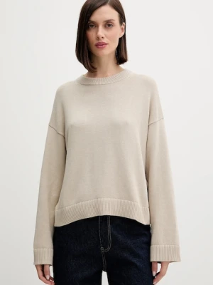 Calvin Klein Jeans sweter bawełniany damski kolor beżowy lekki LV047D305G