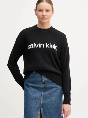 Calvin Klein Jeans sweter bawełniany damski kolor czarny lekki LV047C311G