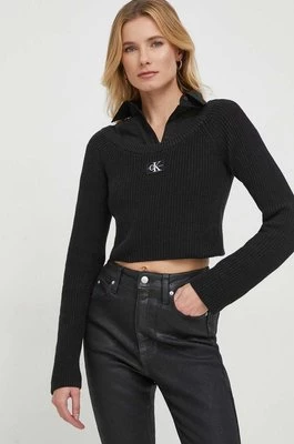 Calvin Klein Jeans sweter bawełniany kolor czarny