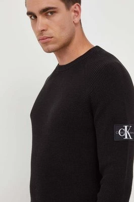 Calvin Klein Jeans sweter bawełniany kolor czarny lekki