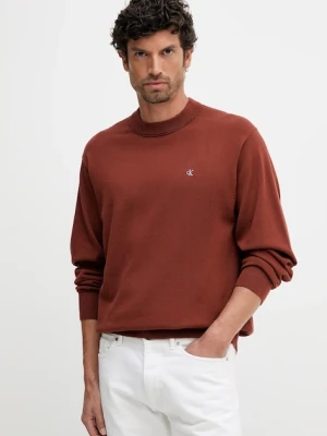 Calvin Klein Jeans sweter bawełniany męski kolor bordowy lekki LV04RC309G