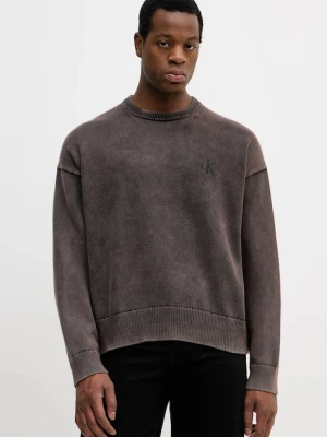 Calvin Klein Jeans sweter bawełniany męski kolor brązowy LV04RE300G