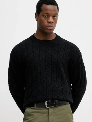 Calvin Klein Jeans sweter bawełniany męski kolor czarny lekki LV04RE301G