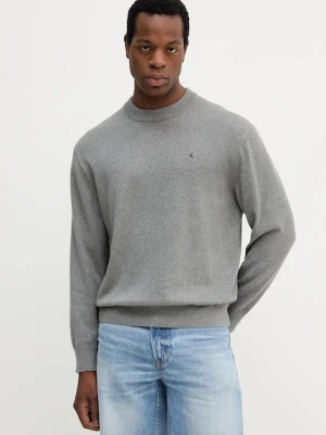 Calvin Klein Jeans sweter bawełniany męski kolor szary lekki LV04RC309G