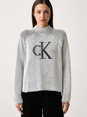 Calvin Klein Jeans sweter damski bawełniany beżowy