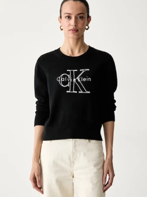 Calvin Klein Jeans sweter damski bawełniany czarny