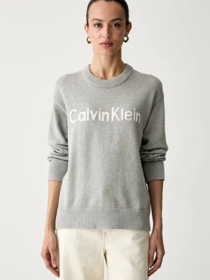 Calvin Klein Jeans sweter damski bawełniany szary