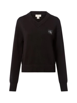 Calvin Klein Jeans Sweter damski Kobiety Bawełna czarny jednolity,