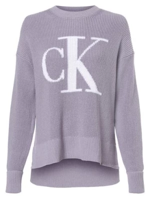Calvin Klein Jeans Sweter damski Kobiety Bawełna lila jednolity,