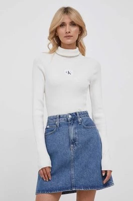 Calvin Klein Jeans sweter damski kolor beżowy z golfem