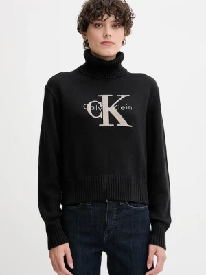 Calvin Klein Jeans sweter damski kolor czarny z golfem LV047D354G