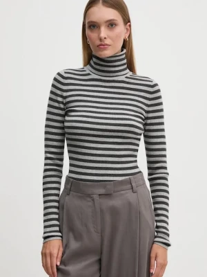 Calvin Klein Jeans sweter damski kolor szary lekki z golfem J20J224225