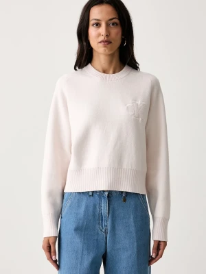 Calvin Klein Jeans sweter damski z dodatkiem wełny różowy