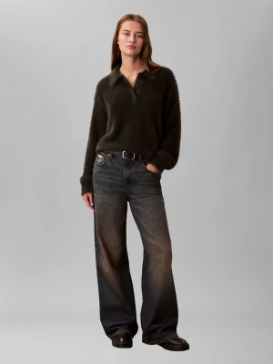 Calvin Klein Jeans Sweter damski z dzianiny Kobiety szary jednolity,