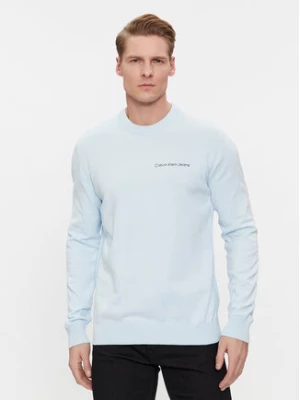 Calvin Klein Jeans Sweter Institutional Essentials Sweater J30J324974 Błękitny Regular Fit