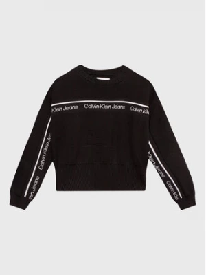 Calvin Klein Jeans Sweter Logo Tape IG0IG01847 Czarny Regular Fit